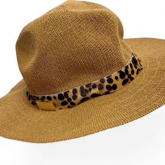 Vince Camuto Knit Fedora Hat - Leopard Band main image 5